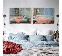 GKUVBF Don’t Rush Me Girl Portrait Poster Vintage Middle Century Sleeping Beauty Canvas Painting Trendy Girly Room Home Decor(70x100cm/2Pcs Frameless)