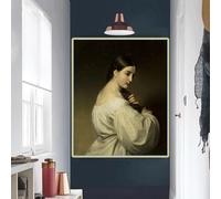 GKUVBF Friedrich von Amerling《Portrait of a young woman in white》Canvas Painting Prints Artwork Picture Home Wall Decoration(30x45cm/Frameless)