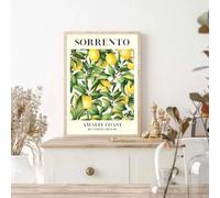 GKUVBF Italian Santorini Fruit Wall Art Canvas Painting Orange Sorrento Lemon Nordic Poster Print Kitchen Dining Room Home Decor 60x80cm Frameless