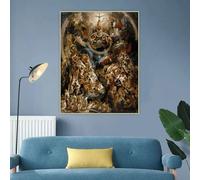 GKUVBF Jacob Jordaens《The Last Judgement》Canvas Painting Art Aesthetic Prints Poster Wall Background Hanging Home Decoration(40x50cm/Frameless)