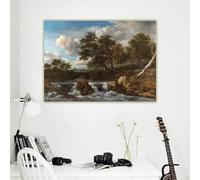 GKUVBF Jacob van Ruisdael《Landscape with waterfall》Canvas Picture Art Print Poster for Modern Living Room Home Wall Decoration(50x70cm/Frameless)