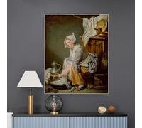 GKUVBF Jean-Baptiste Greuze《The Laundress》Canvas Painting Famous Art Poster Picture Modern Home Decor Wall Art Canvas Prints 50x60cm Frameless