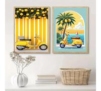 GKUVBF Lemon Orange Fruit Canvas Print The Amalfi Italian Wall Art Poster for Modern Living Room Kitchen Home Wall Art Decor 80x120cm-2Pieces Frameless