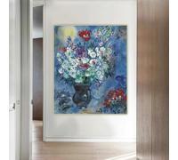 GKUVBF Marc Chagall《The Anemones》Aesthetic Canvas Picture Art Print Poster for Modern Living Room Home Wall Art Decoration(30x45cm/Frameless)