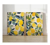 GKUVBF Mediterranean Lemons Canvas Painting Poster Modern Botanical Aesthetic for Living Room Modern Home Wall Art Decor(50x70cmx2/Frameless)