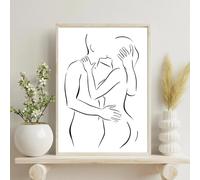 GKUVBF Minimalism Line Drawing Series Poster Print Canvas Art Pictures Home for Livingroom Bedroom Modern Wall Decor Painting 60x80cm Frameless