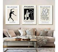 GKUVBF Modern Canvas Painting Poster and Prints Wall Art Pictures Matisse Picasso Black and White Coral for Room Home Decor 50x75cm-3Pieces Frameless