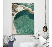 GKUVBF Modern Greek Island Santorini Beach Olive Tree Landscape Canvas Painting Wall Art Painting Living Home Room Decoration 19.6”x 27.5”(50x70cm) No frame