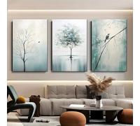 GKUVBF Modern minimalist style canvas decorative painting Nordic style abstract withered tree flying bird art Home Decor(30x45cm/3Pcs Frameless)