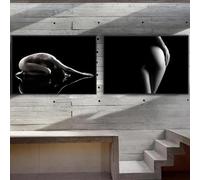 GKUVBF Nude Woman Poster Nordic Black White Fashion Sexy Girl Picture Print Canvas Painting Wall Art Bedroom Decor Home Mural 70x100cm-2Pieces Frameless