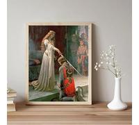 GKUVBF Pre-Raphaelite Victorian Woman Portrait Vintage Poster Females John William Waterhouse Canvas Paintings Room Home Decor(30x40cm/Frameless)