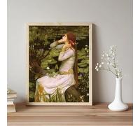 GKUVBF Pre-Raphaelite Victorian Woman Portrait Vintage Poster Females John William Waterhouse Canvas Paintings Room Home Decor(40x50cm/Frameless)