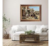 GKUVBF Retro Arab Syria Middle Eastern Street Market Life Landscape Art Poster Canvas Painting Wall Print Picture Home Decor15.7”x 23.6”(40x60cm) No frame