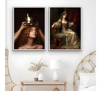 GKUVBF Retro Art Medieval European Lady Poster Wall Art Printing Canvas PaintingsHome Living Bed Room Bar Aesthetic Decor 30x45cm-2Pieces Frameless