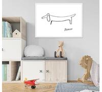GKUVBF Scandinavian Classic Retro Wall Art Picasso Creative Abstract Line Dachshund Canvas Poster Print Home Living Room Decor(70x100cm/Frameless)