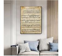 GKUVBF The Nutcracker Vintage Sheet Music Poster Print Tchaikovsky Classical Piano Music Canvas Painting Picture Home Decor 50x70cm Frameless