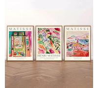 GKUVBF Vintage Abstract Matisse Exhibition Mid Century Landscape Wall Art Posters Canvas Painting Prints Pictures Home Decor(50x70cm/3Pcs Frameless)