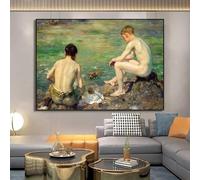 GKUVBF Vintage Boys Nude Gay Henry Scott Tuke Artworks Posters and Prints Canvas Printing Wall Art Picture Living Room Decor 50x85cm Frameless