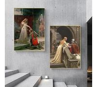 GKUVBF Vintage Edmund Blair Leighton Artwork The Accolade Medieval Knight Theme Canvas Painting Wall Art Posters Home Dec(30x40cm/2Pcs Frameless)