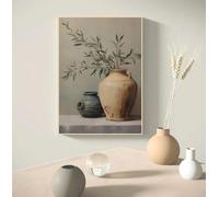 GKUVBF Vintage Minimalist Wall Art Italy Olive Tree in Vase Canvas Painting Poster Prints Still Life Botanical Home Room Decor23.6”x 31.4”(60x80cm) No frame