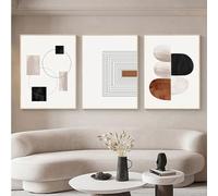 GKUVBF White Black Line Art Canvas Prints Geometry Abstract Wall Art Printing Posters for Living Room Modern Home Decor(30x40cmx3/Frameless)
