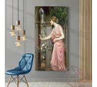 GKUVBF William Waterhouse Psyche Entering Cupid's Garden Canvas Picture Art Print Poster for Modern Living Room Home Decor(80x120cn/Frameless)