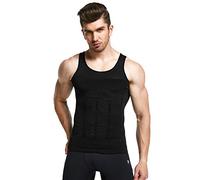 GKVK Mens Slimming Body Shaper Vest Shirt Abs Abdomen Slim - black - XS