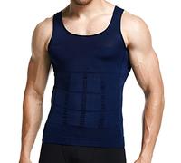 GKVK Mens Slimming Body Shaper Vest Shirt Abs Abdomen Slim - blue - XXXXXL