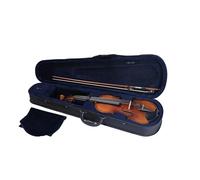 GKW Music Students Beginner Violin Kit - Matte Finish Solid Wood Violin Set with Ebony Fingerboard, Carbon Fiber Tailpiece, Triangle Case, Bow, and Rosin for Students and Professionals (4/4)