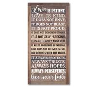 Gkwa Love is Patient Love is Kind Wall Art, 1 Corinthians 13 Wall Art, God Wall Decor, Hanging Bible Verses Wall Décor, Love Wall Art, Bible Quotes Wall Decor, Christian Gift, Rustic Love Décor