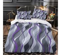 GKWEQPQWK Wavy stripes 3D Printed 3 Piece Duvet Cover Modern abstract pattern Comforter Cover Set Microfiber Hidden Zipper Non-Allergenic Allergy Free for Kids Teens Men Women Double（200x200cm）
