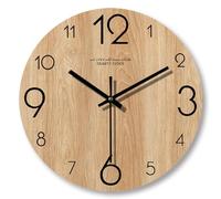 Gkwet 12 inch Vintage Wood Grain Simple Wall Clocks Silent Creative Living Room Decoration Wall Clock Modern Home Kitchen Wall Decor Clocks (E)