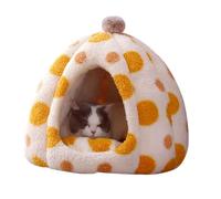 GKWW Cat Beds for Indoor Cats Cute Pumpkin Cat Bed Polka Dot Cat Cave Bed with Removable Cushion Cozy Pumpkin Pet Nest Warm Cave Nest for Cats Small Dogs (Yellow, 17.7 * 15.7in)