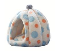 GKWW Cat Beds for Indoor Cats Cute Pumpkin Cat Bed Polka Dot Cat Cave Bed with Removable Cushion Cozy Pumpkin Pet Nest Warm Cave Nest for Cats Small Dogs (Blue, 17.7 * 15.7in)