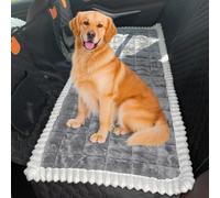 GKXLH Dog Car Seat Cover for Back Seat - Soft Backseat Pet Bed Mat, Non-Slip Travel Dog Bed Mat for Car Back Seat, Thick Dogs Seat Cover for Loveseats (Milk Flannel Dark Grey, 63x138cm)