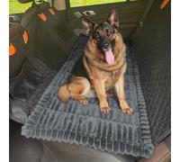 GKXLH Dog Car Seat Cover for Back Seat - Soft Backseat Pet Bed Mat, Non-Slip Travel Dog Bed Mat for Car Back Seat, Thick Dogs Seat Cover for Loveseats (Corduroy Dark Grey, 63x138cm)