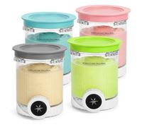 GKXLH Ice Cream Tubs with Lids - Ninja Creami Containers, Creami Pint Containers Replacement Compatible with Ninja Swirl Ice Cream NC700 NC701 Series, BPA-Free & Dishwasher Safe (4 Pack)
