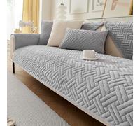 GKXLH New Sofa Cover Washable - Soft Milk Flannel Sofa Covers 1 2 3 Seater, Non-Slip Sofa Slipcovers, Couch Covers for Sectional Sofa, Corner Couch Cover L Shape Furniture Protector (Light Grey)