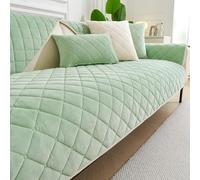 GKXLH New Sofa Cover Washable - Soft Milk Fleece Non-Slip Sofa Slipcovers, Couch Covers for Sectional Sofa, Corner Sofa Cover L Shape Furniture Protector (Green, 90x90cm)
