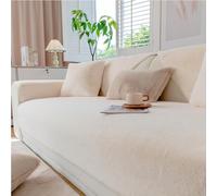 GKXLH New Sofa Cover Washable - Soft Mink Velvet Sofa Covers 1 2 3 Seater, Non-Slip Sofa Slipcovers, Couch Covers for Sectional Sofa, Corner Sofa Cover L Shape Furniture Protector (Beige White)