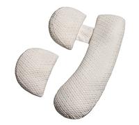 GKXLH Pregnancy Pillow - Pregnancy Pillows for Sleeping Support for Back, Hips, Legs, Soft Maternity Pillow for Pregnant Women Detachable and Adjustable Double Wedge with Cover (White, Large)