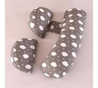 GKXLH Pregnancy Pillow - Pregnancy Pillows for Sleeping Support for Back, Hips, Legs, Soft Maternity Pillow for Pregnant Women Detachable and Adjustable Double Wedge with Cover (Cloudy Gray, Large)