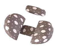 GKXLH Pregnancy Pillow - Pregnancy Pillows for Sleeping Support for Back, Hips, Legs, Soft Maternity Pillow for Pregnant Women Detachable and Adjustable Double Wedge with Cover (Cloudy Gray, Small)