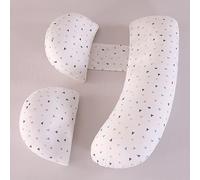 GKXLH Pregnancy Pillow - Pregnancy Pillows for Sleeping Support for Back, Hips, Legs, Soft Maternity Pillow for Pregnant Women Detachable and Adjustable Double Wedge with Cover (White Spot, Large)