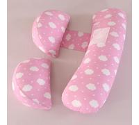 GKXLH Pregnancy Pillow - Pregnancy Pillows for Sleeping Support for Back, Hips, Legs, Soft Maternity Pillow for Pregnant Women Detachable and Adjustable Double Wedge with Cover (Pink, Large)