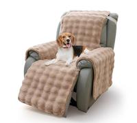 GKXLH Recliner Chair Covers - Soft Rabbit Faux Fur Recliner Cover, Non-slip Recliner Chair Cover, Cozy Recliner Covers That Stay in Place, Cover for Recliner Chair for Chair Protector (Light Coffee)