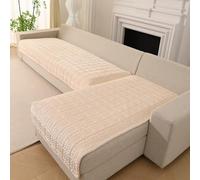 GKXLH Sofa Cover Washable - New 2pcs Sofa Covers Set, Soft Milk Velvet Sofa Slipcovers, Non-Slip Sofa Cover L Shape, Corner Sofa Cover Furniture Protector for Living Room (Beige White,90x160+90x180cm)