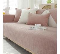 GKXLH Soft Chenille Sofa Covers Washable - New Sofa Cushion Covers, Non-Slip Sofa Cover 1 2 3 Seater Couch Covers for Sectional Sofa, Sofa Slipcovers L Shape Furniture Protector (Pink, 90x210cm)
