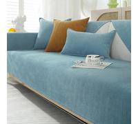 GKXLH Soft Chenille Sofa Covers Washable - New Sofa Cushion Covers, Non-Slip Sofa Cover 1 2 3 Seater Couch Covers for Sectional Sofa, Sofa Slipcovers L Shape Furniture Protector (Light Blue, 90x90cm)