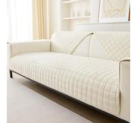 GKXLH Soft Flannel Sofa Covers Washable - New Sofa Cushion Covers, Non-Slip Sofa Cover 1 2 3 Seater Couch Covers for Sectional Sofa, Sofa Slipcovers L Shape Furniture Protector (Beige White, 70x90cm)